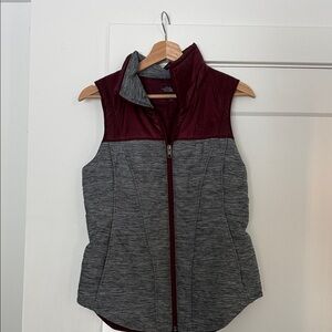 The North Face Women's Burgundy and Gray Vest